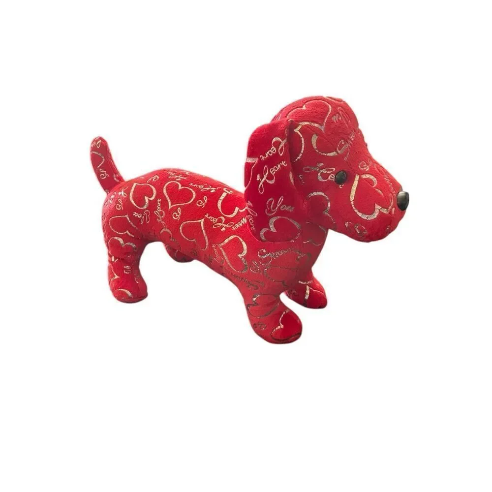 Dan Dee Collectors Choice Womens/Kids Red Dachshund Weiner Valentine Plush OS